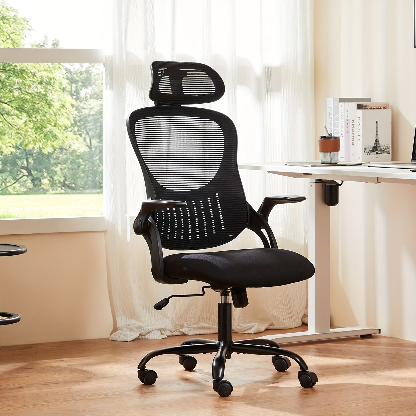 High-Back Mesh Office Chair with Adjustable Headrest