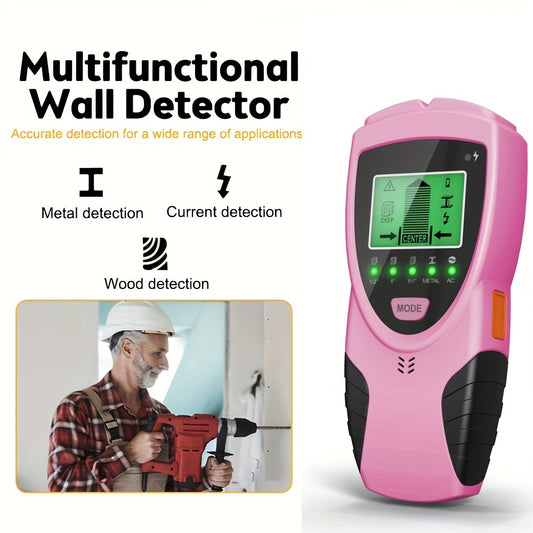 Pink 5 In 1 Stud Detector With Intelligent Microprocessor Chip And HD LCD Display