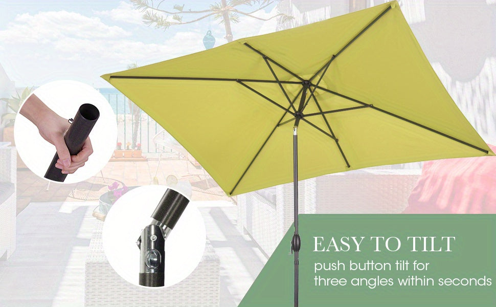 6.5 x 10 Ft Outdoor Rectangular Patio Umbrella