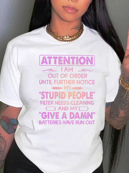 Attention Out of Order Print - Women's T-Shirt