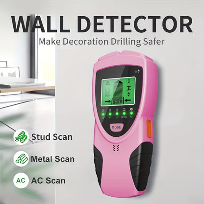 Pink 5 In 1 Stud Detector With Intelligent Microprocessor Chip And HD LCD Display