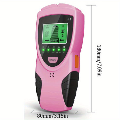 Pink 5 In 1 Stud Detector With Intelligent Microprocessor Chip And HD LCD Display