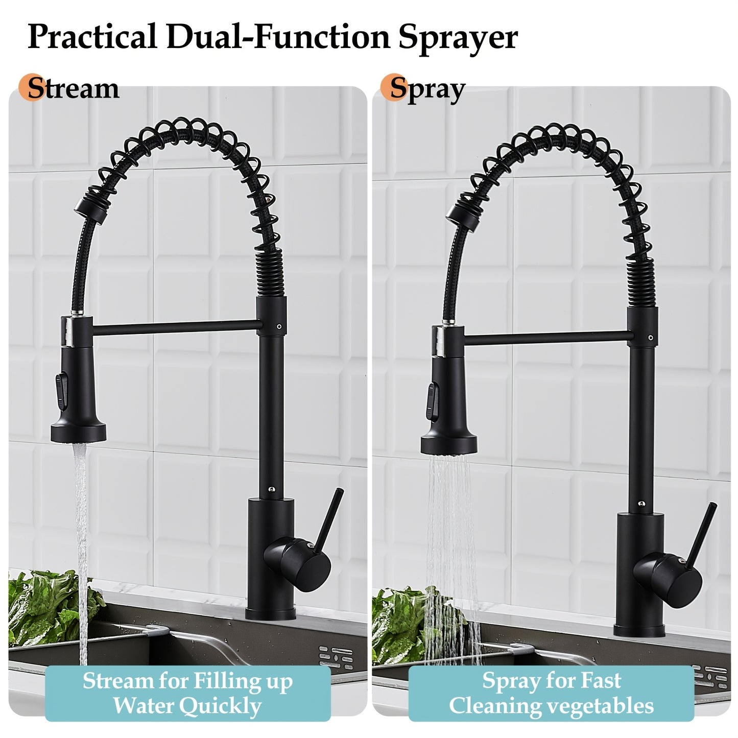 3-in-1 Kitchen Pull-Out Faucet