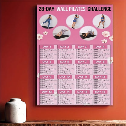 28-Day Wall Pilates Challenge Poster