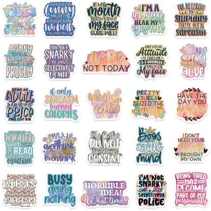 50pcs Funny  Snarky Sassy Stickers