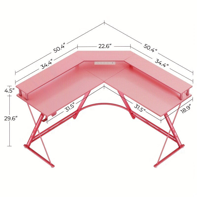 50.4" L-Shaped Gaming Desk