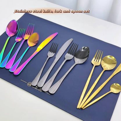 20pcs Set  Stainless Steel Tableware Set, Mirror Polished