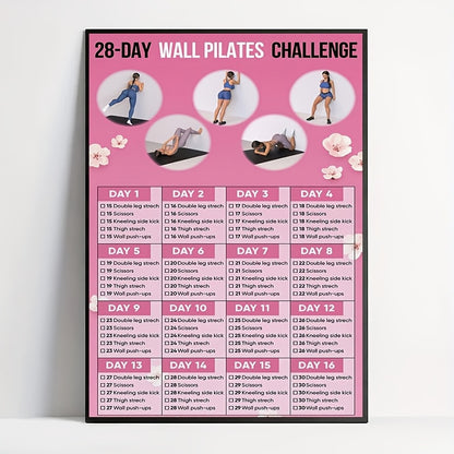 28-Day Wall Pilates Challenge Poster