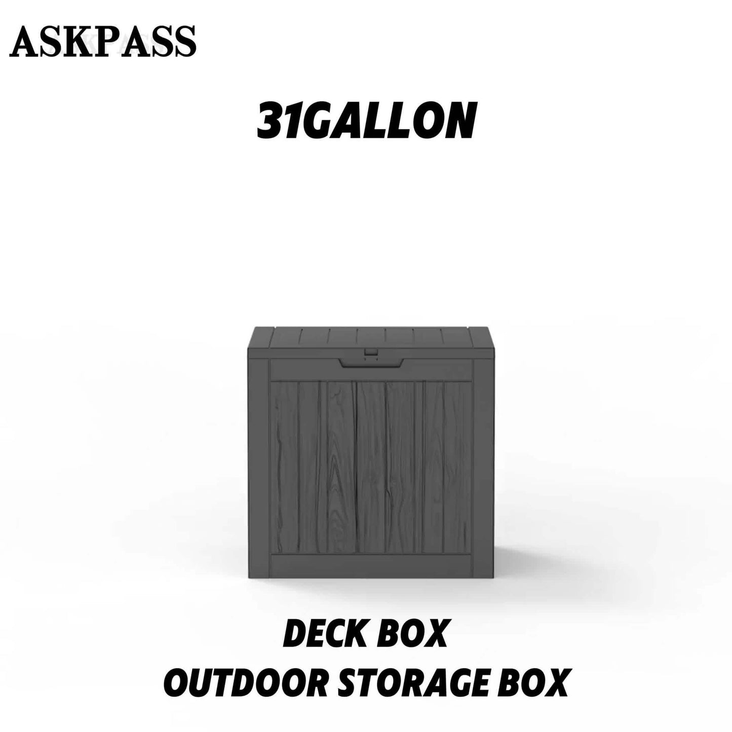 31 Gallon Weatherproof Resin Outdoor Storage Box with Lockable Lid