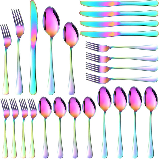 20pcs Set  Stainless Steel Tableware Set, Mirror Polished