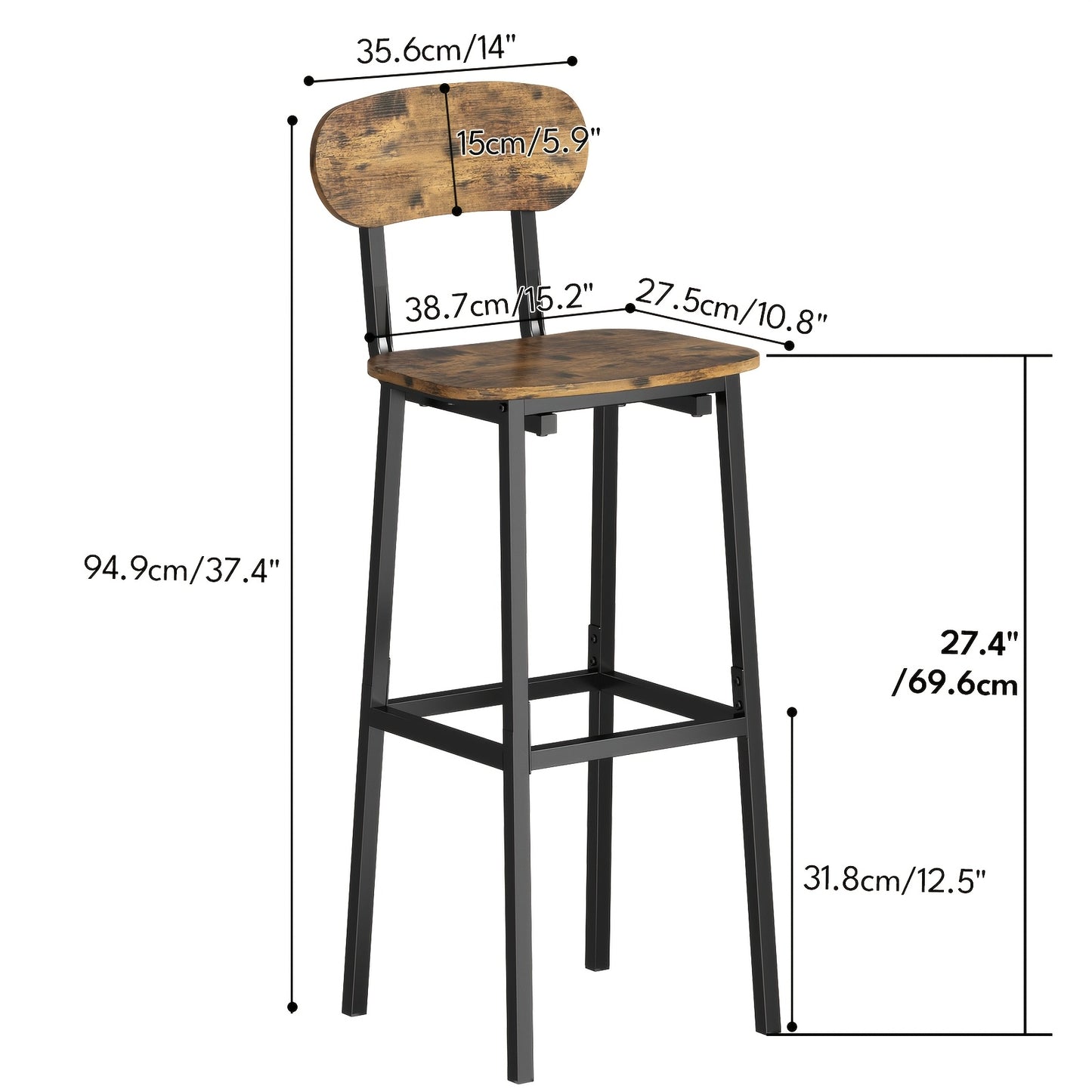 2pcs Bar Stools Set