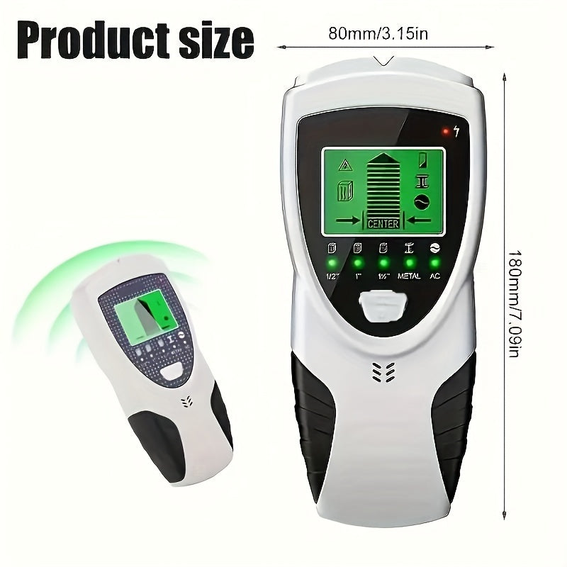 5-in-1 Stud Detector with HD LCD Display & Intelligent Microprocessor Chip