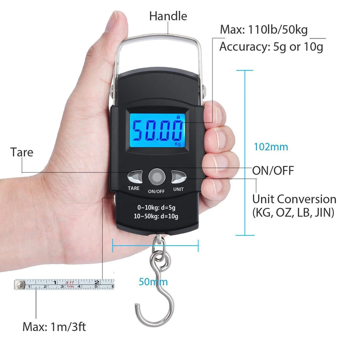 Digital Fishing Hanging Hook Scale Tool