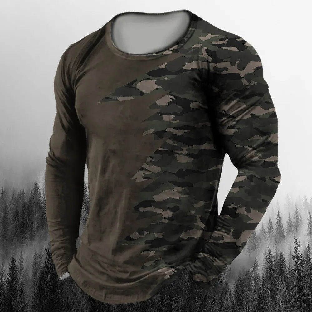 Men's Long Sleeve Camouflage T Shirt