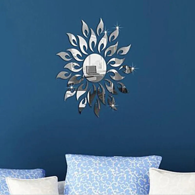 SunFlower Mirror Art Removable Wall Sticker