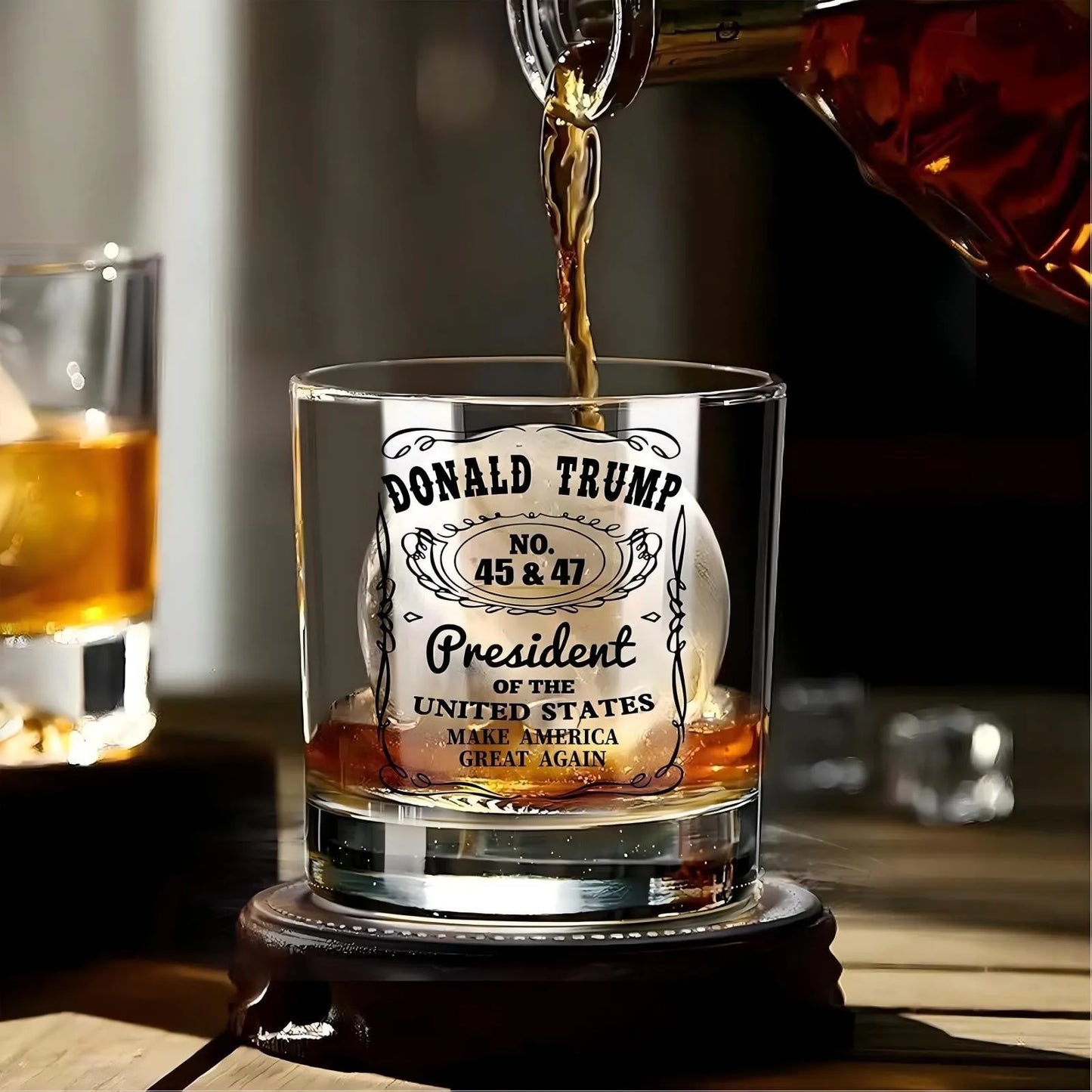 Trump Make America Great Again Whiskey Glass