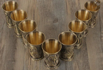 Metal Vintage Egyptian Chalice Creative Wine Shot Glasses