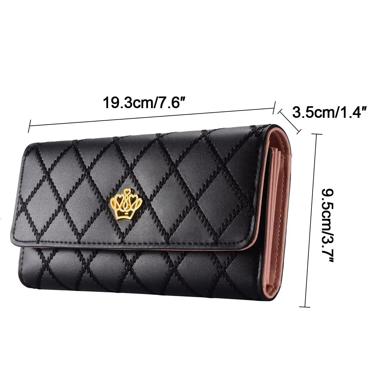 Leather Diamond Pattern Wallet