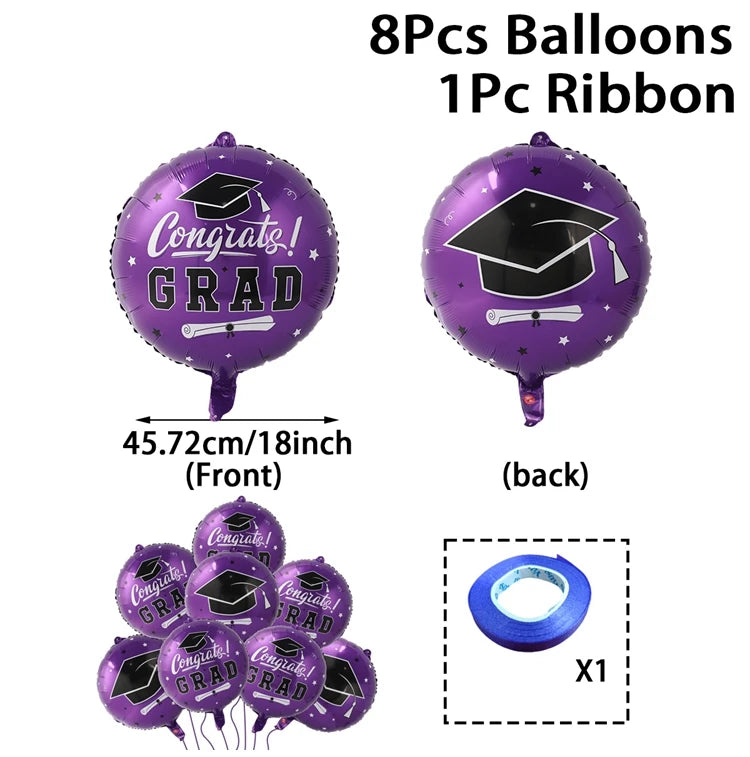 8pcs Latex Graduation Balloon Party Decortations