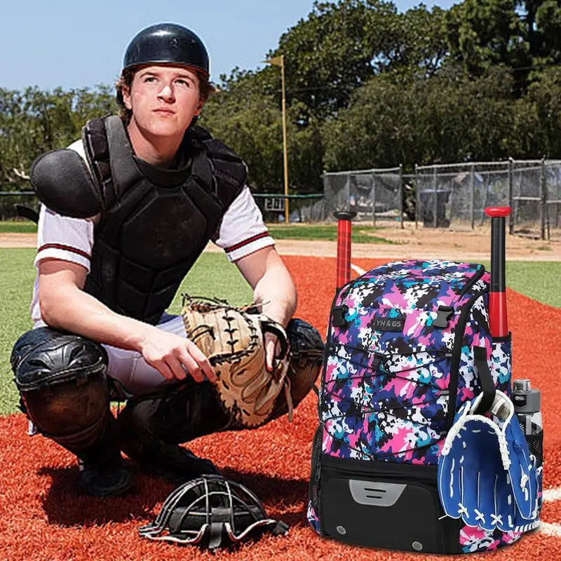 Softball Bag Baseball Backpack For Bat Gloves Holder Helmets Shoes Compartment