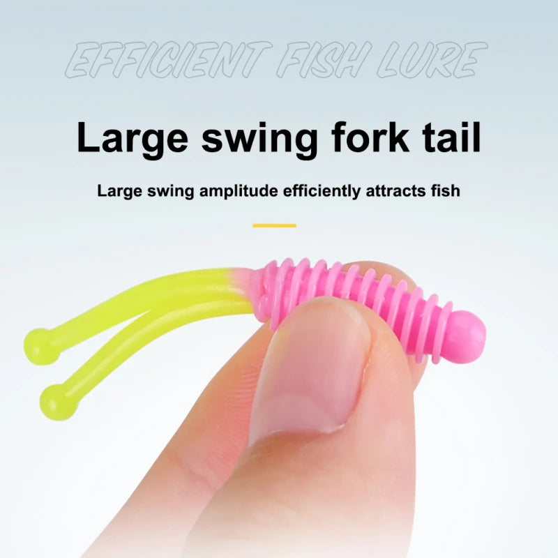 30pcs Two-color Shad Soft Lure Fork Tail Fish Jig