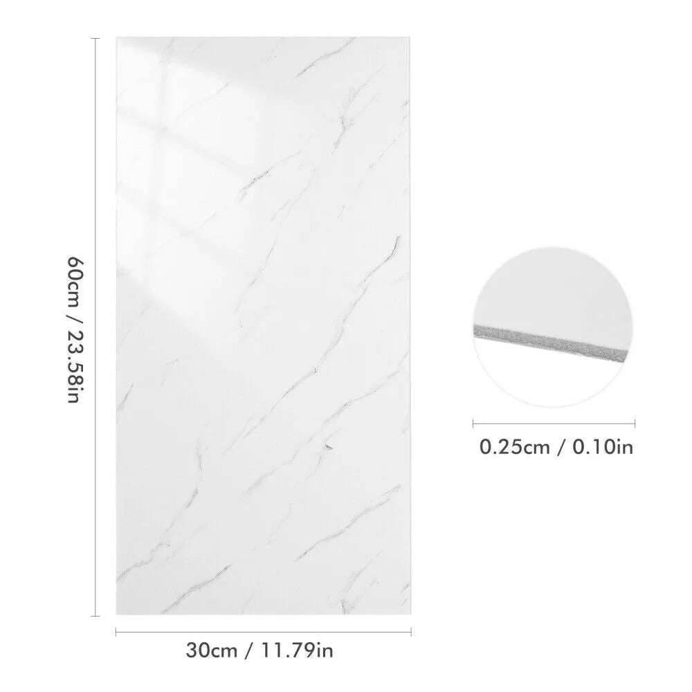 10 Waterproof 30cmx60cm Self-adhesive Marble Tiles