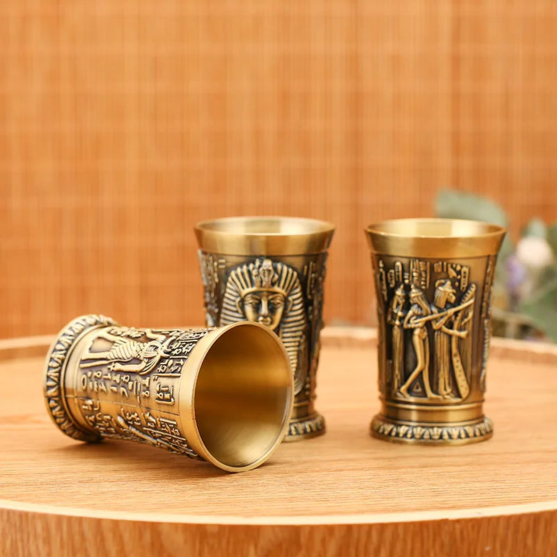 Metal Vintage Egyptian Chalice Creative Wine Shot Glasses