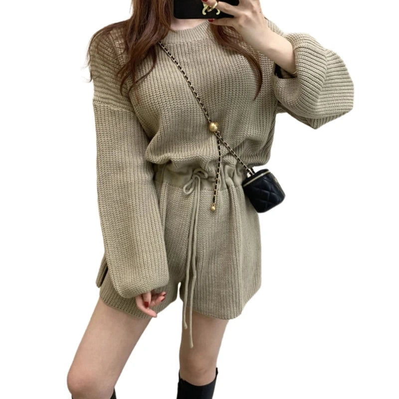 Trendy Women's Knit Jumpsuit with Long Sleeves