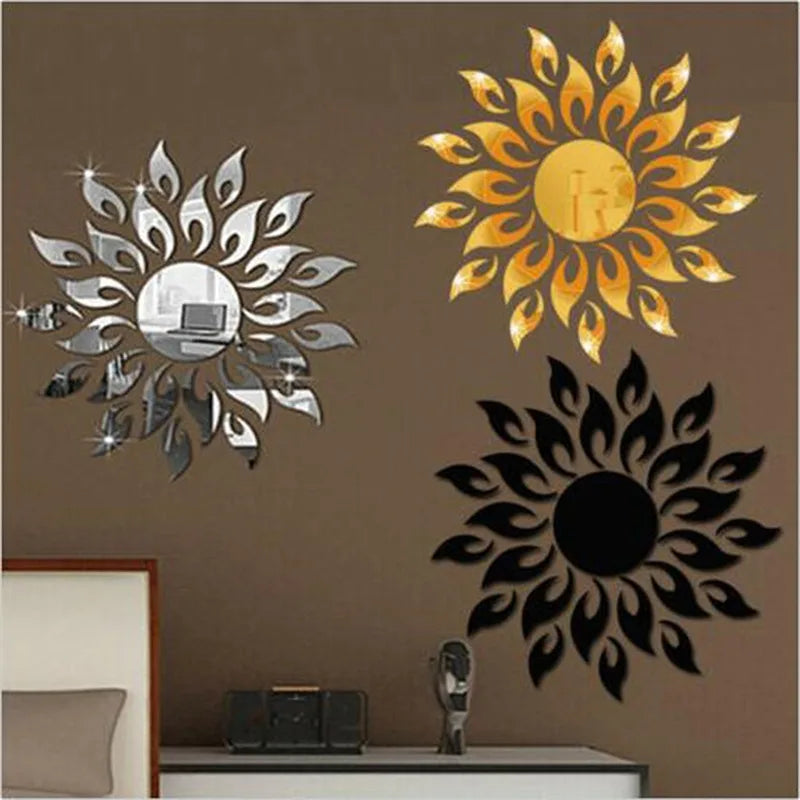 SunFlower Mirror Art Removable Wall Sticker