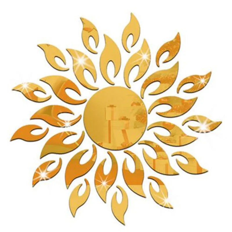 SunFlower Mirror Art Removable Wall Sticker