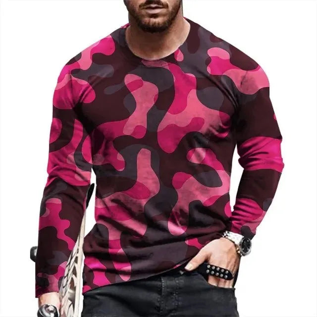 Men's Long Sleeve Camouflage T Shirt