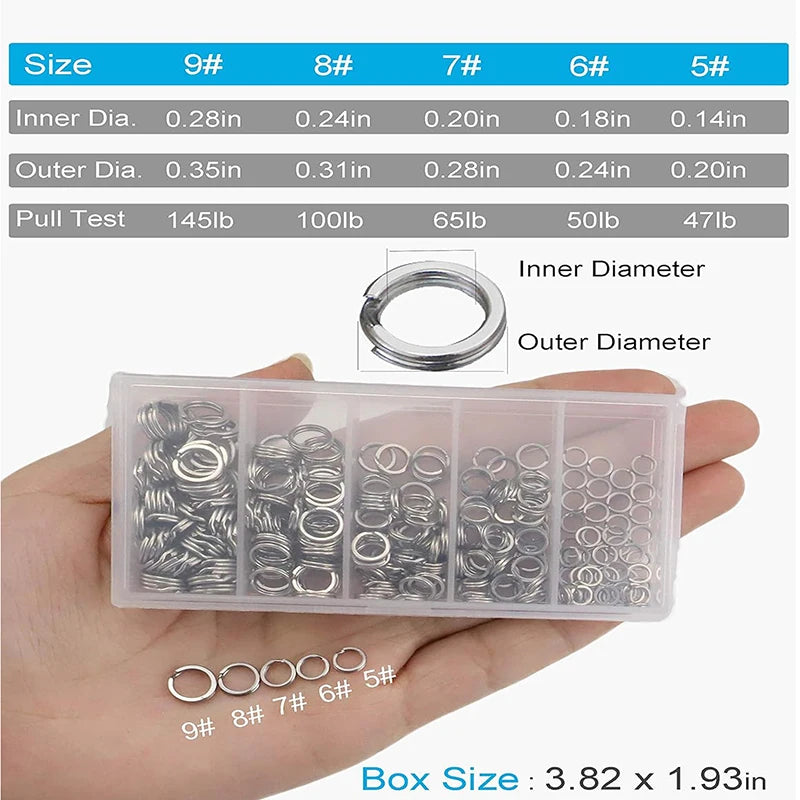 Fishing Stainless Steel Split Rings