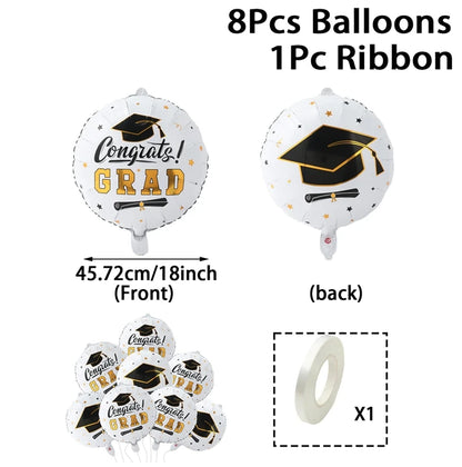 8pcs Latex Graduation Balloon Party Decortations