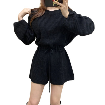 Trendy Women's Knit Jumpsuit with Long Sleeves