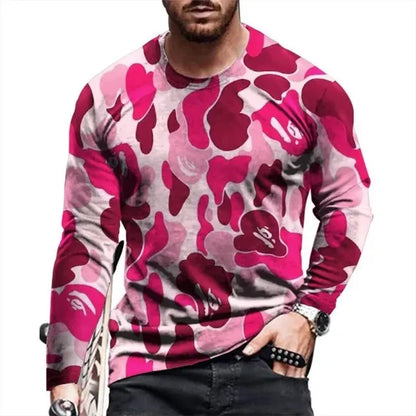 Men's Long Sleeve Camouflage T Shirt