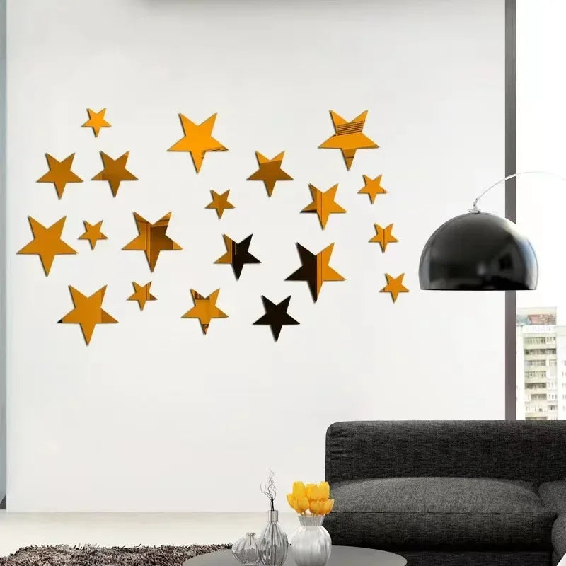 DIY Acrylic Decal Star Mirror Wall Stickers