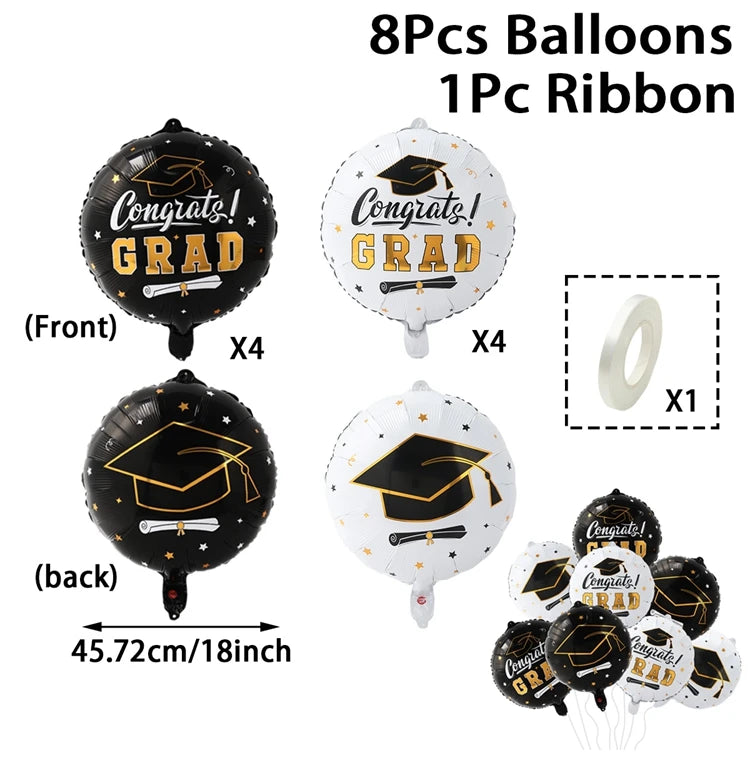 8pcs Latex Graduation Balloon Party Decortations