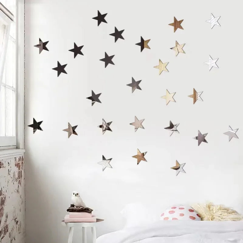 DIY Acrylic Decal Star Mirror Wall Stickers