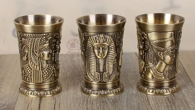 Metal Vintage Egyptian Chalice Creative Wine Shot Glasses