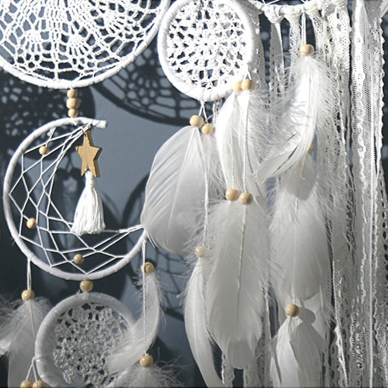 5pc Handmade Feathers Dream Catcher (no Light and Wood Stick)