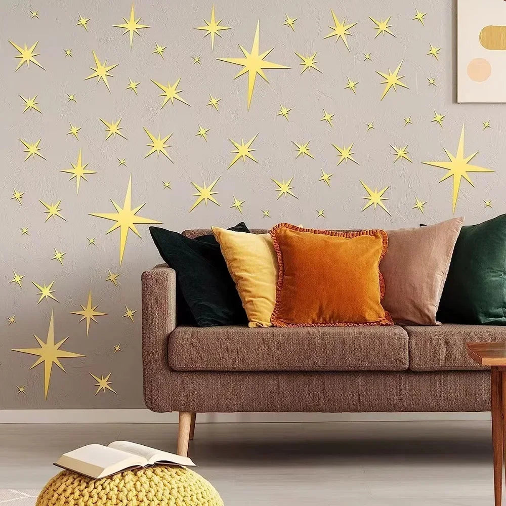 DIY Acrylic Decal Star Mirror Wall Stickers