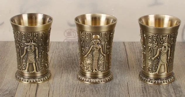 Metal Vintage Egyptian Chalice Creative Wine Shot Glasses