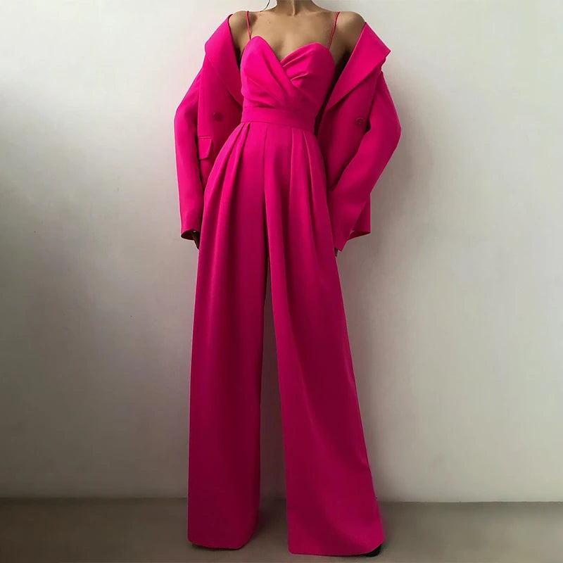 Women's High Waist Wide Leg Jumpsuits