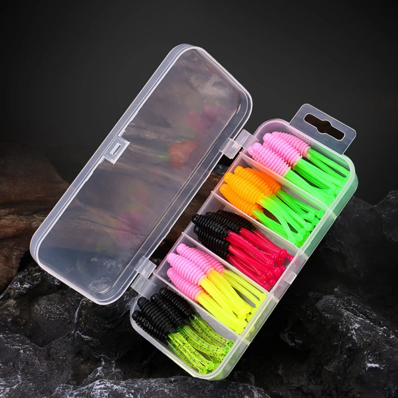 30pcs Two-color Shad Soft Lure Fork Tail Fish Jig