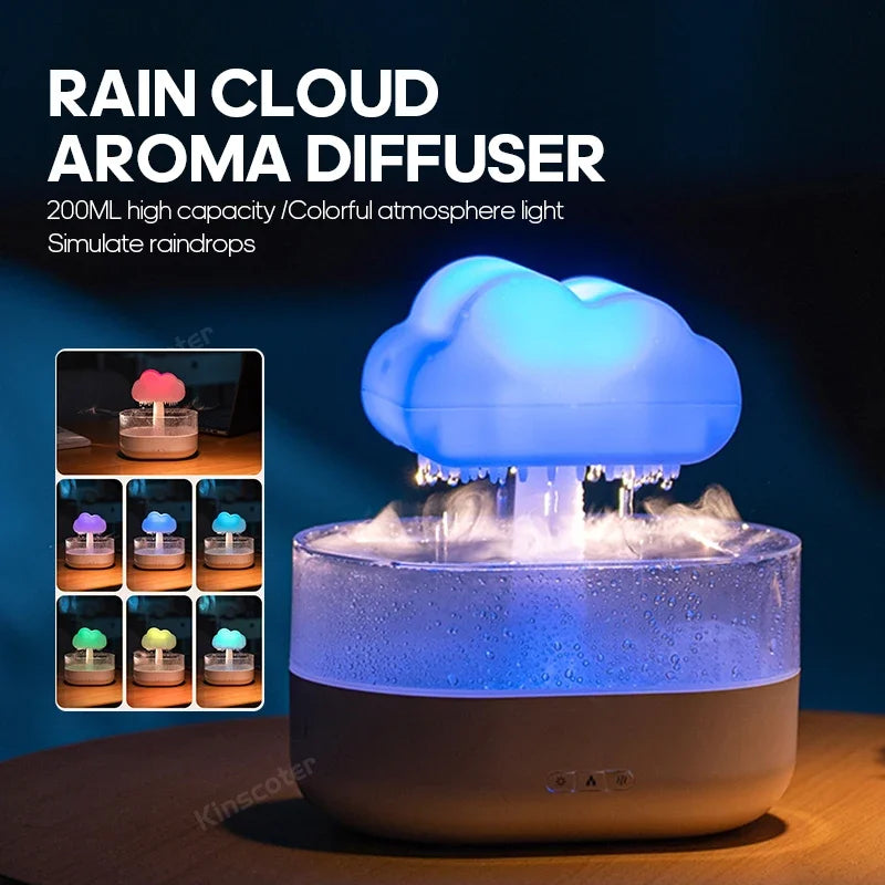 Cloud  Diffuser Zen Raindrops Air Humidifier Essential Oil Diffuser USB Desktop Ultrasonic Sprayer