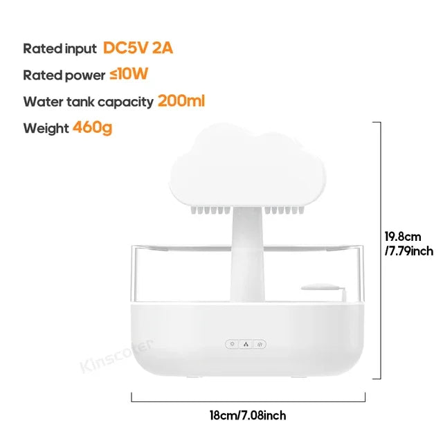 Cloud  Diffuser Zen Raindrops Air Humidifier Essential Oil Diffuser USB Desktop Ultrasonic Sprayer