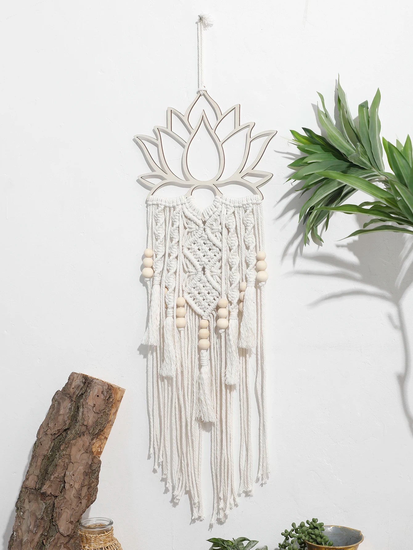 Lotus Boho Macrame Dream Catcher