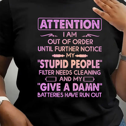 Attention Out of Order Print - Women's T-Shirt