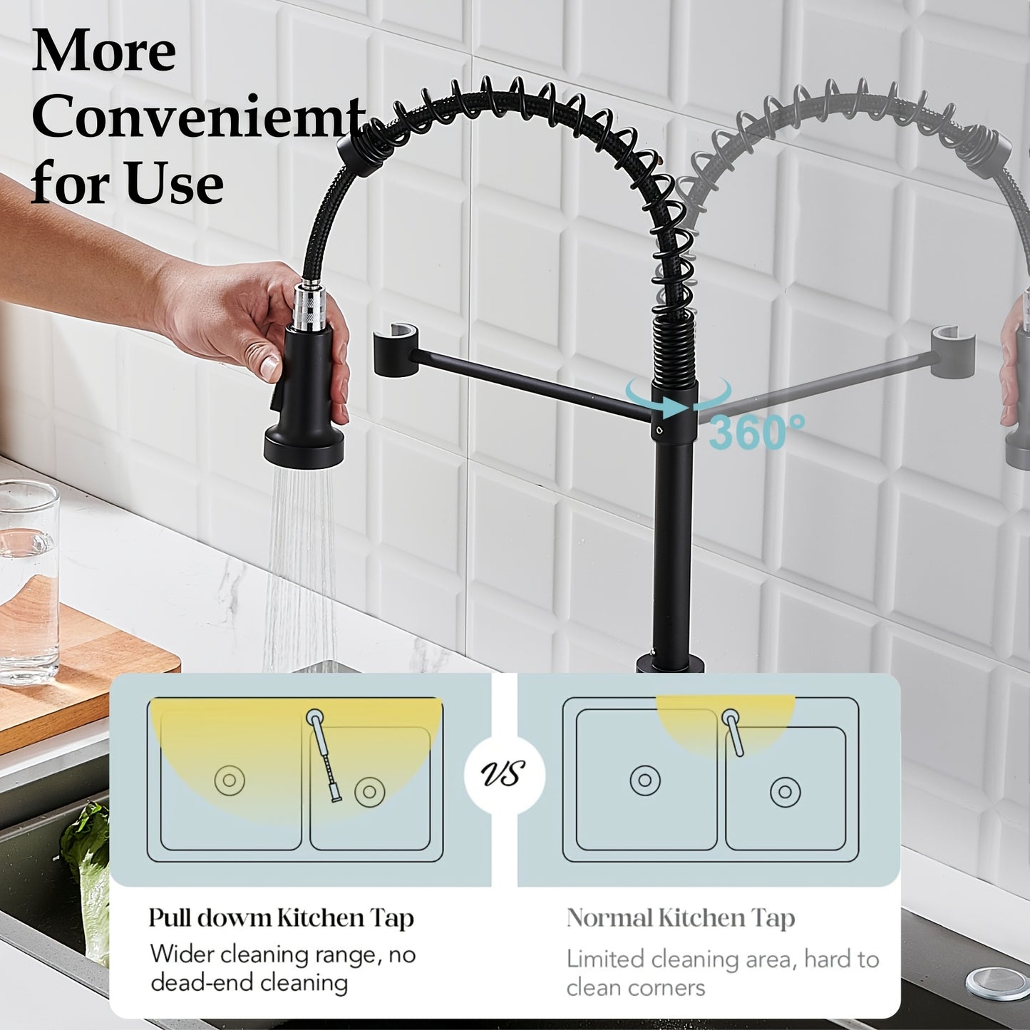 3-in-1 Kitchen Pull-Out Faucet