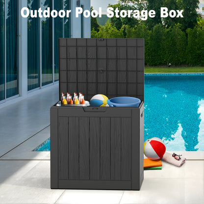 31 Gallon Weatherproof Resin Outdoor Storage Box with Lockable Lid